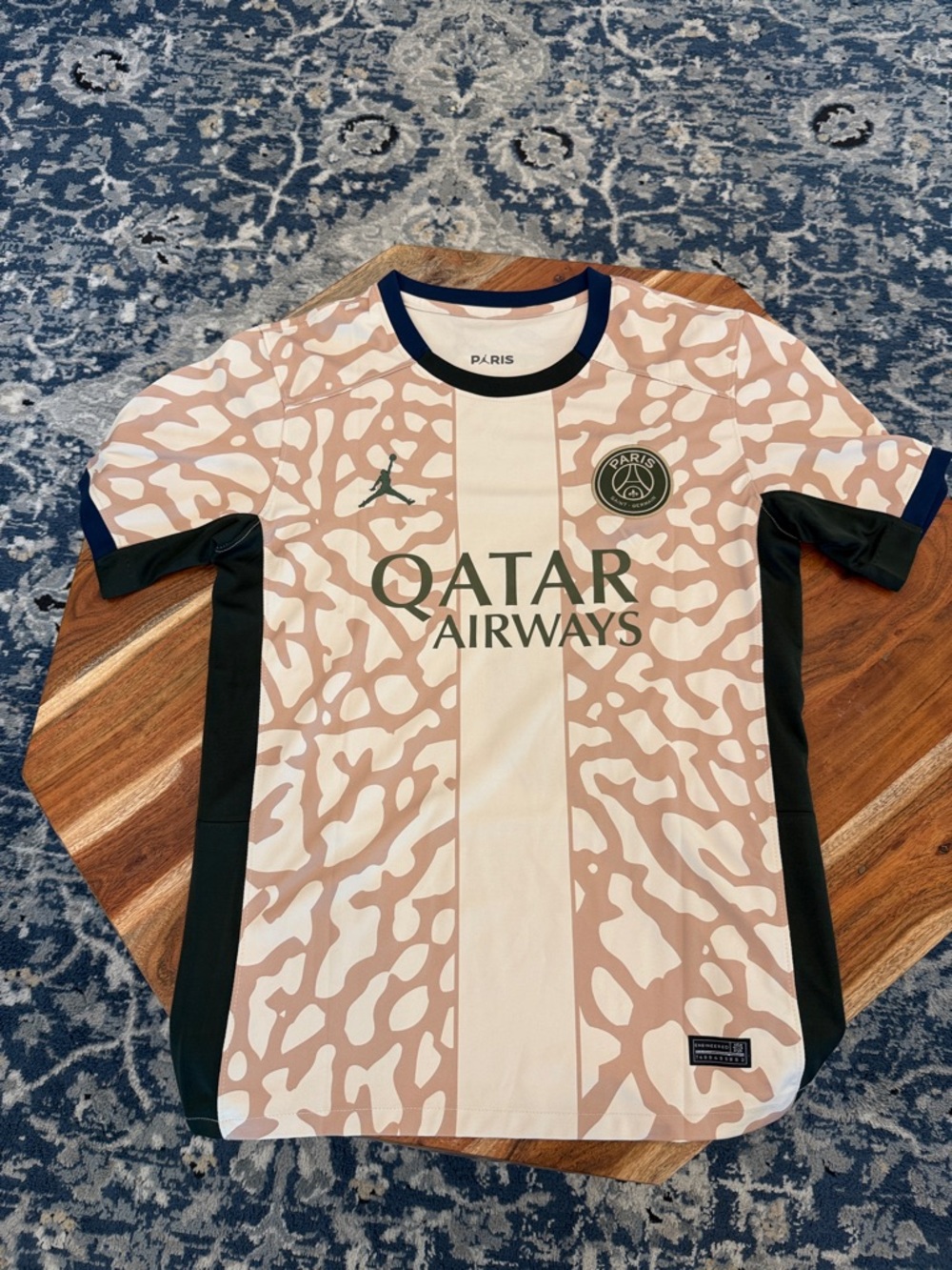Jordan Kids' Light Camo Paris Saint-Germain Jersey with Navy Trim